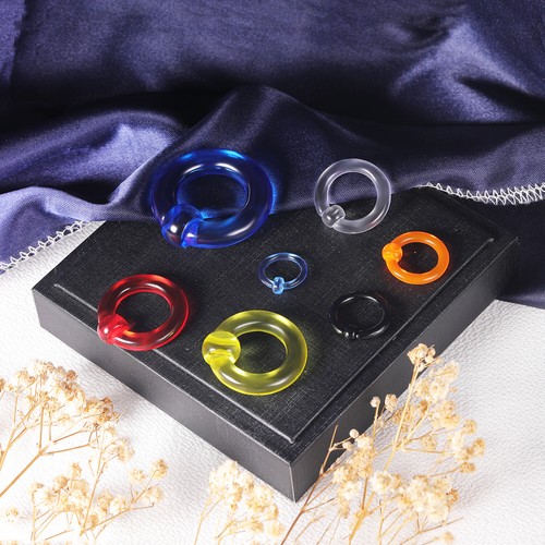 1 Pair Acrylic Nose Rings BCR Septum Rings Hoop Earrings Ear Gauge Body Jewelry - Picture 12 of 22