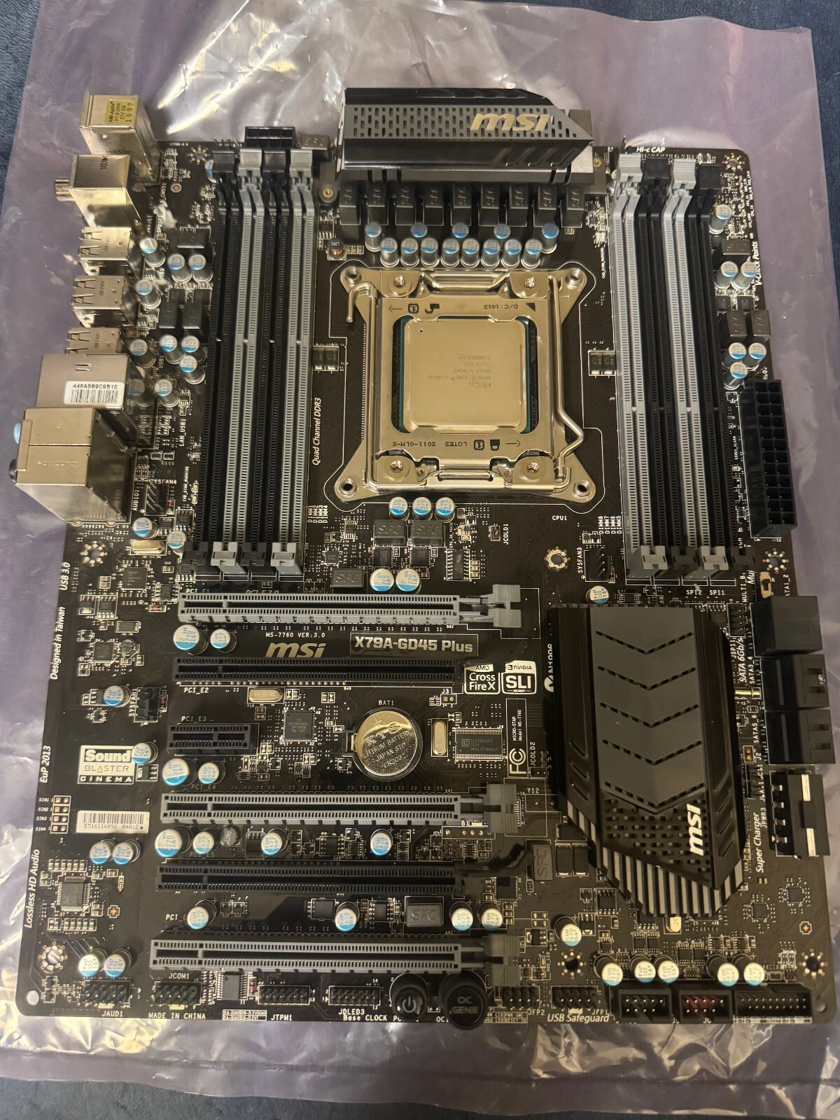 MSI X79AGD45 PLUS Intel X79 DDR3 USB 3.0 LGA 2011 ATX Motherboard +i7