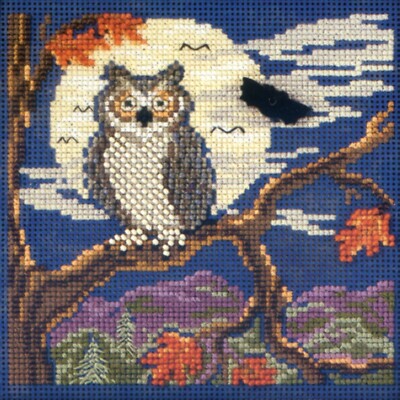 Night Owl Cross Stitch Kit Mill Hill 2012 Buttons & Beads Autumn