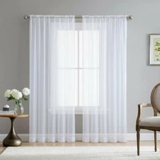 Charlie Rod Pocket Window Sheer Panel 52in x 84in, White
