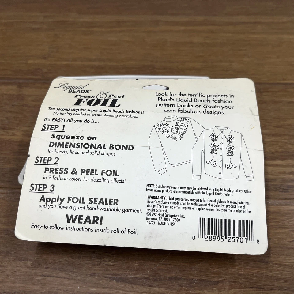 VTG Liquid Beads Press & Peel Foil Pink Ice And Gold NOS Bedazzle 1980s 90s Cool - Image 4 of 4