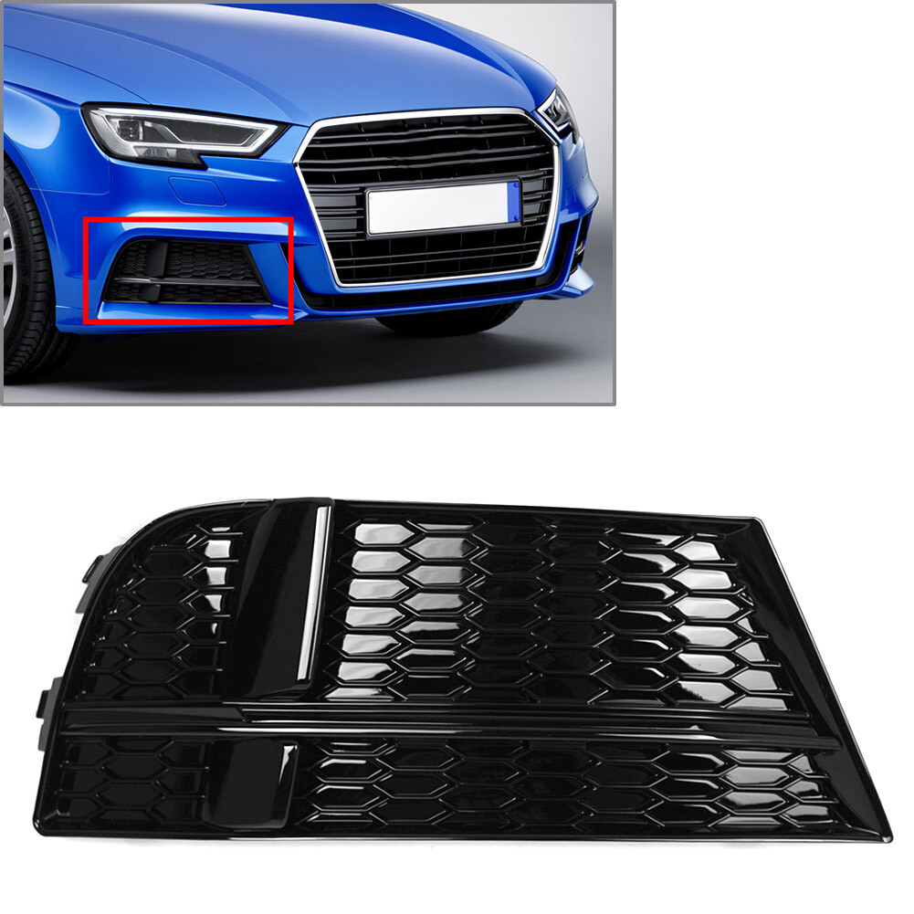 Closed Mesh Honeycomb Front Bumper Fog Light Grille For Audi A3 S-Line S3