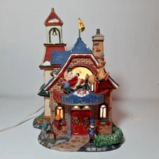 Christmas Village Holiday Time "Alli's Toy Shop", Lighted Building 10" Tall