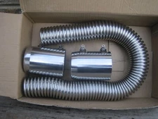 BLACKHORSE-RACING 24" Stainless Steel Radiator Flexible Coolant Water Hose Kit