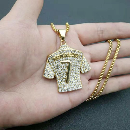 2024 CHRISTIANO RONALDO #7 Necklace Soccer/Football Gold Jersey Pendant Jewelry - Picture 5 of 10