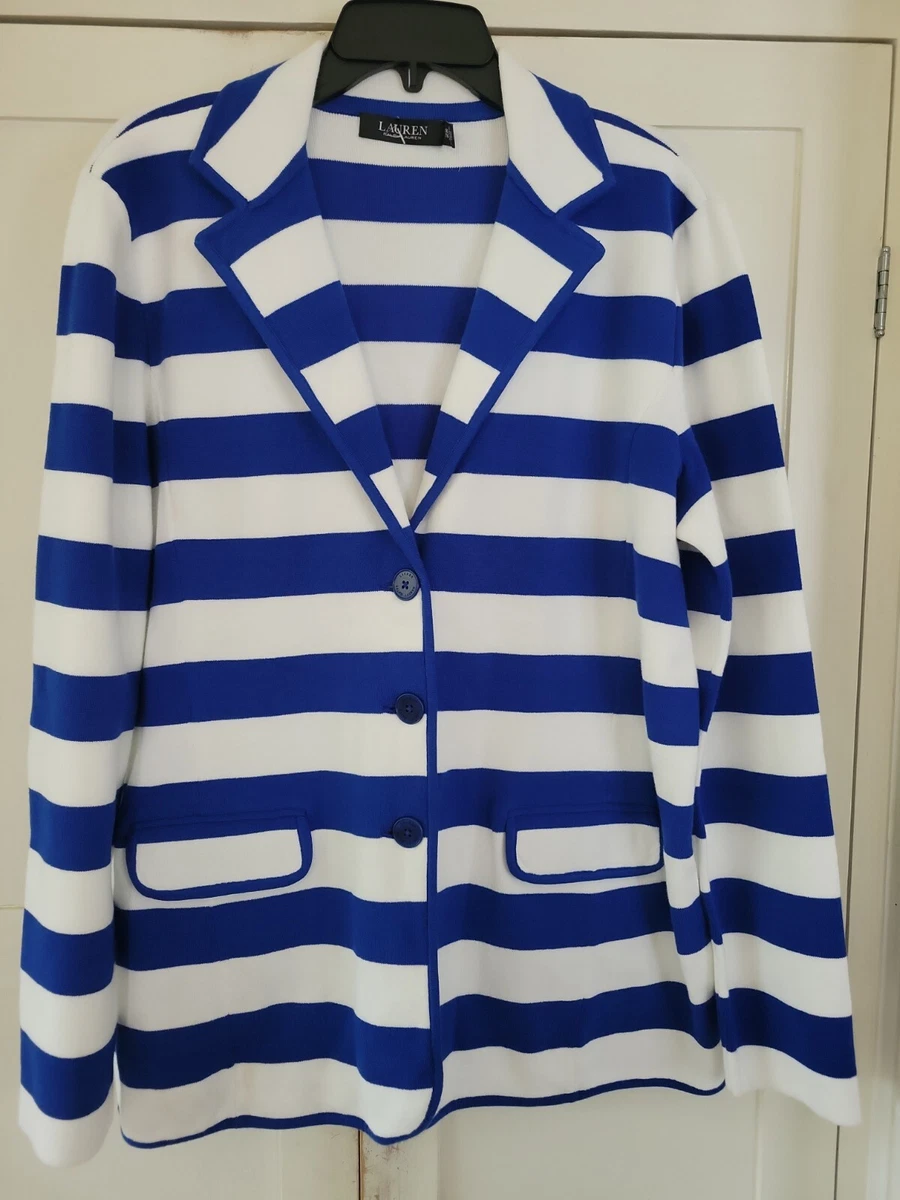 Striped knit best sale blazer