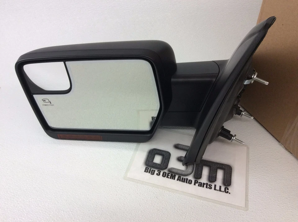 Espejo retrovisor lateral izquierdo del conductor 11-14 Ford F-150 eléctrico plegable memoria atenuada automática OEM Foto 3 de 3