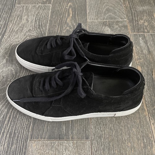 black suede flatform trainers