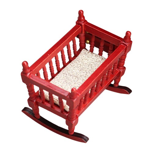 Wooden Simulation Cradle Child Baby Adorable Miniature Doll House Furniture Set - 第 5/12 張圖片