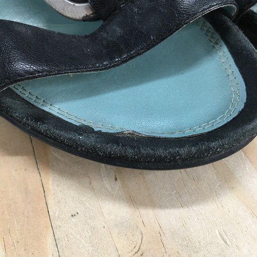 Rockport Sandals Womens 6.5 M Slide Black Leather Slip On Wedge Heels APW13181 - Picture 4 of 18