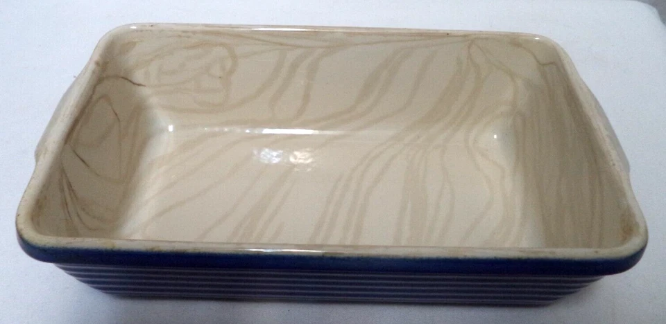 Sartén para hornear pan de carne frotada Emile Henry 6360 cerámica cobalto oscuro Francia Foto 3 de 4