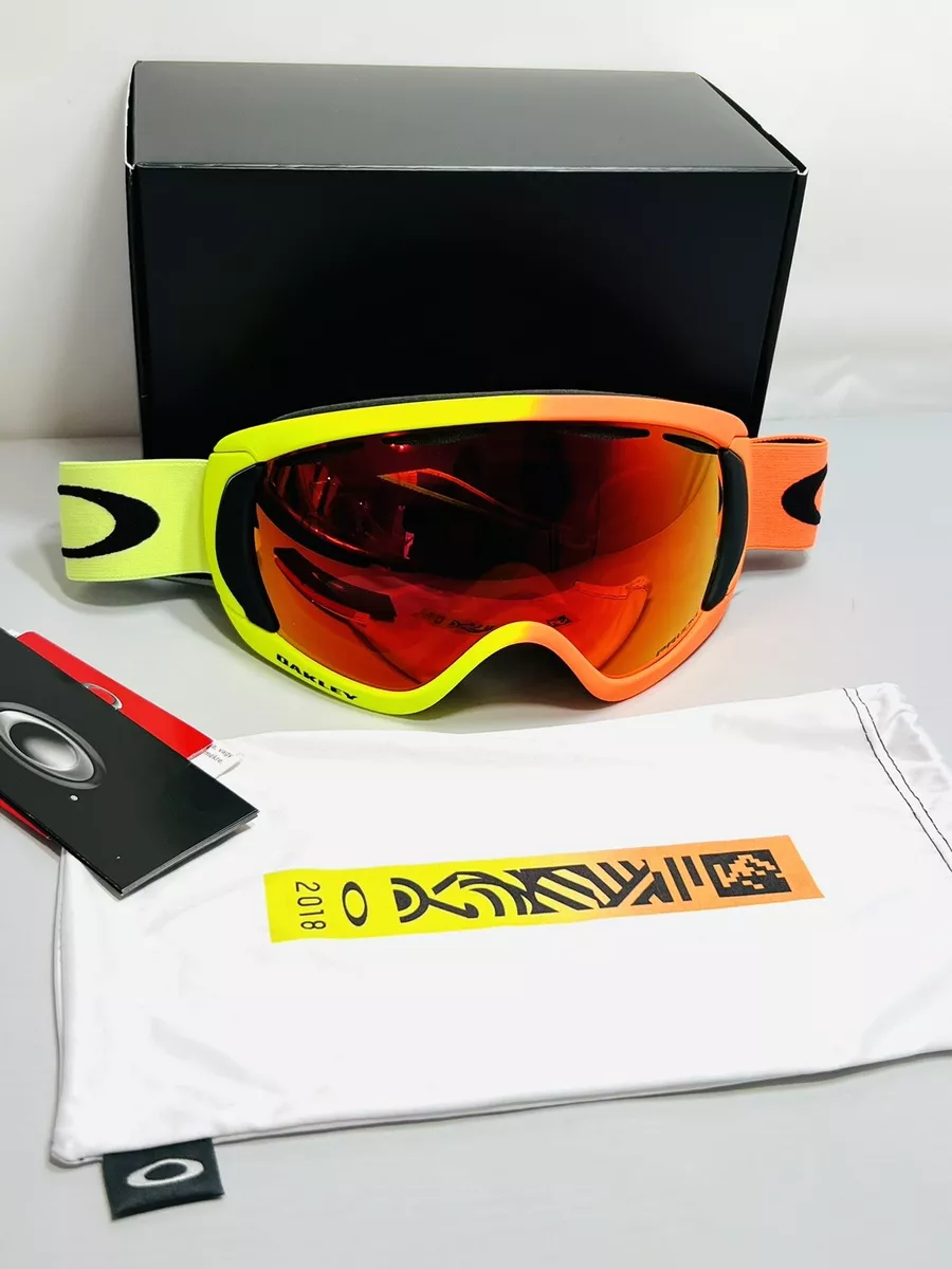 New Oakley Harmony Fade Snow Goggles Orange Yellow Limited Skiing  Snowboarding