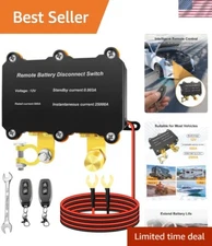 DC 12V 500A Remote Battery Disconnect Switch, Intelligent Battery Kill Switch...