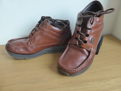 POD Größe 6 braune Lederstiefel Schuhe Vintage geschnürt Halbschuh Stil Wandern Hiking 