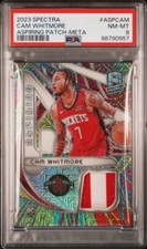 2023 Spectra Aspiring Patches #ASP-CAM Cam Whitmore Meta RC /25 PSA 8 Rookie