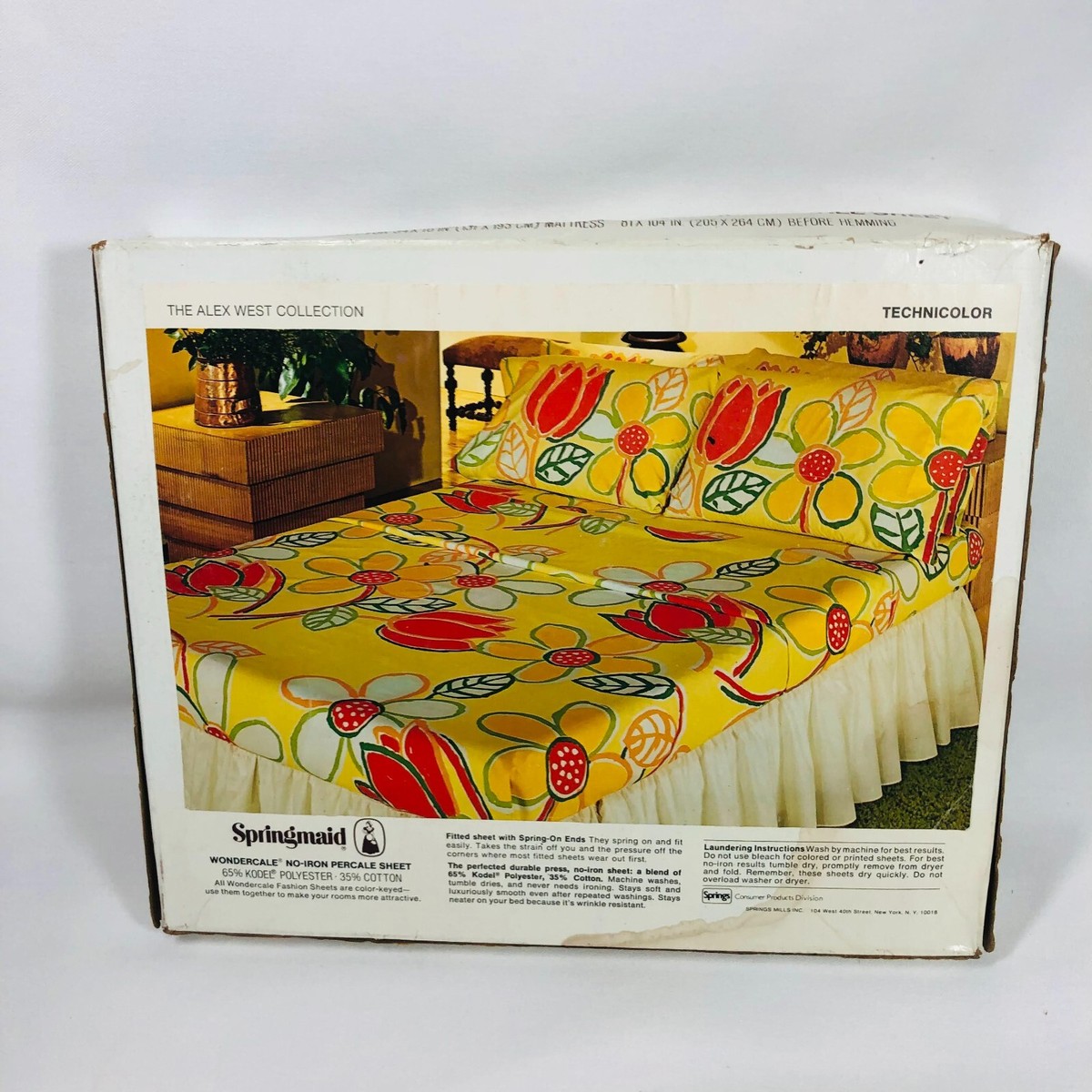ベッド Vintage Springmaid Wondercale Alex West Double Flat Sheet