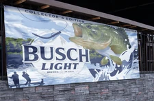 Largemouth Bass Busch Light Fishing Banner (2.5ft x 5ft)