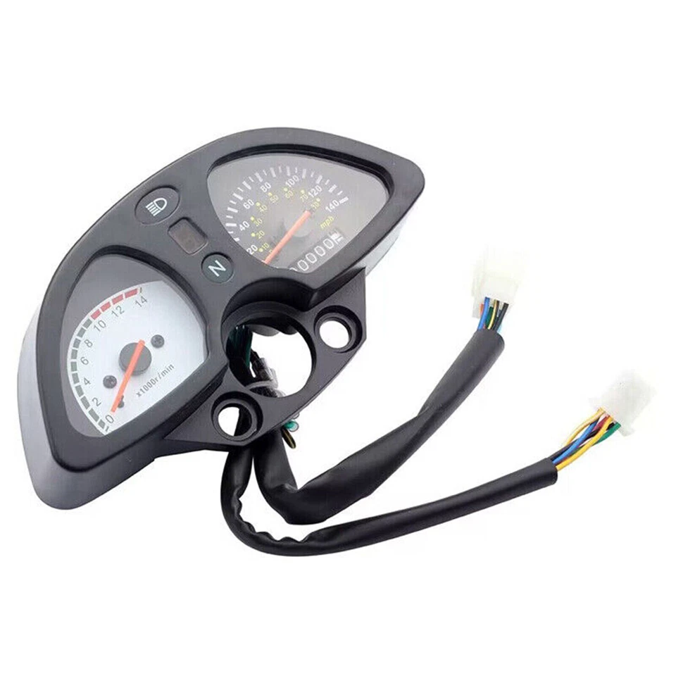 Digital LCD 12V Moto Odómetro Velocímetro Tacómetro Medidor Kit Universal Foto 4 de 4