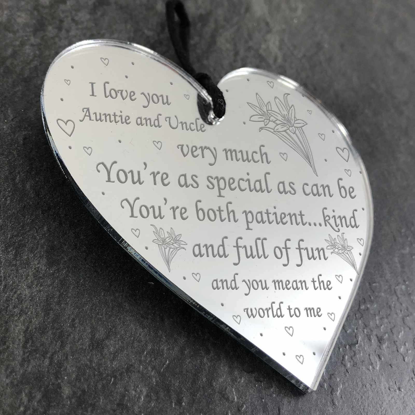 Auntie And Uncle Gift Heart Plaque Auntie Uncle Birthday Xmas Gift From Niece