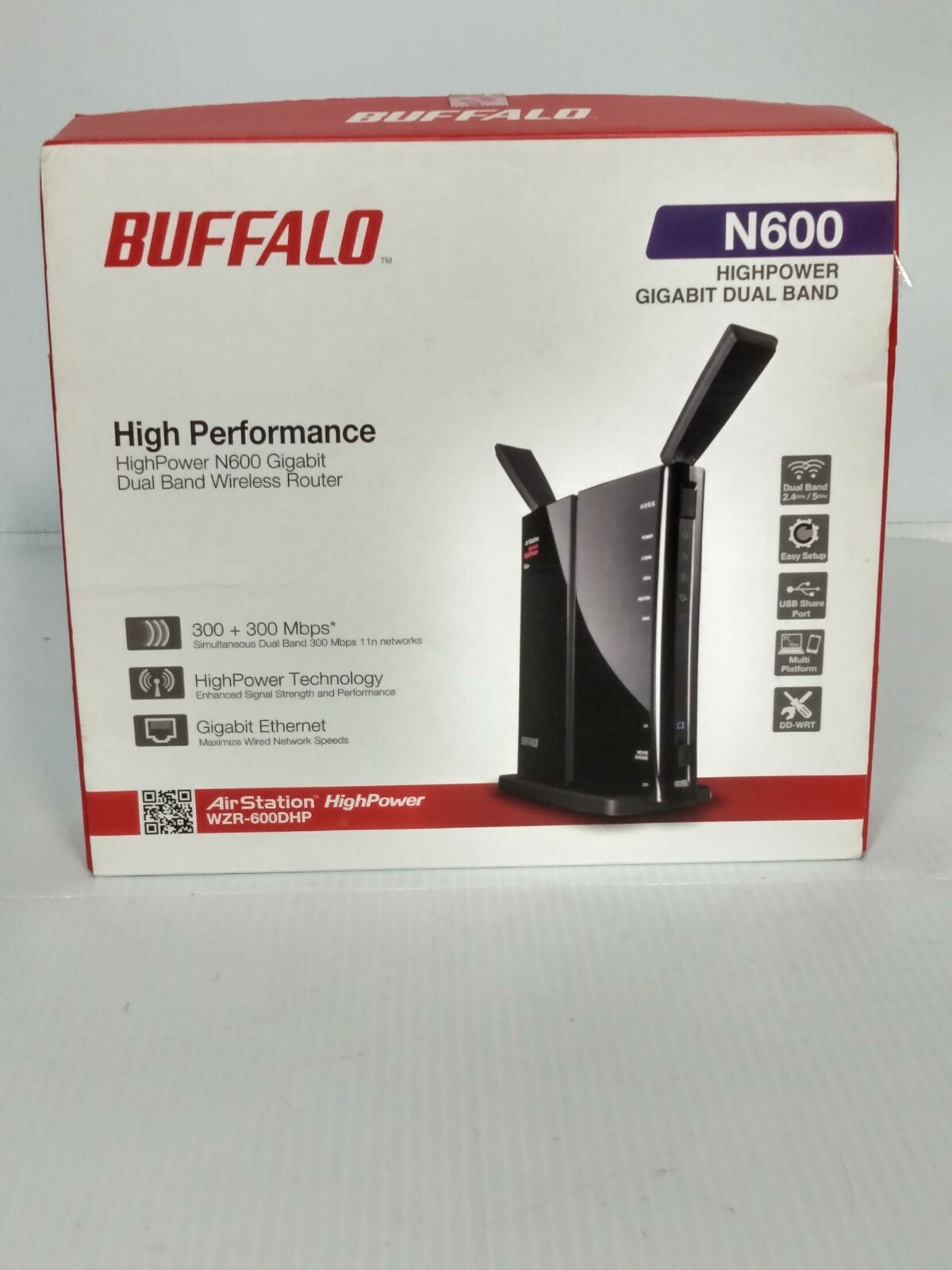 Buffalo Technology Wzr 600dhp 600 Mbps 4 Port Gigabit Wireless N Router For Sale Online Ebay