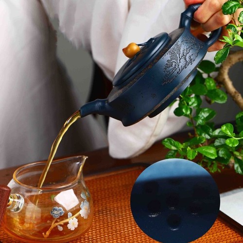 Full Handmade Tea Pot Master Yixing Zisha Tianqing Clay Marked Pot Peach Design - Picture 11 of 12