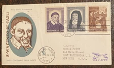 Vatican City 1960 Cover - St. Vincenzo De Paoli - FDC - Airmail to USA New York