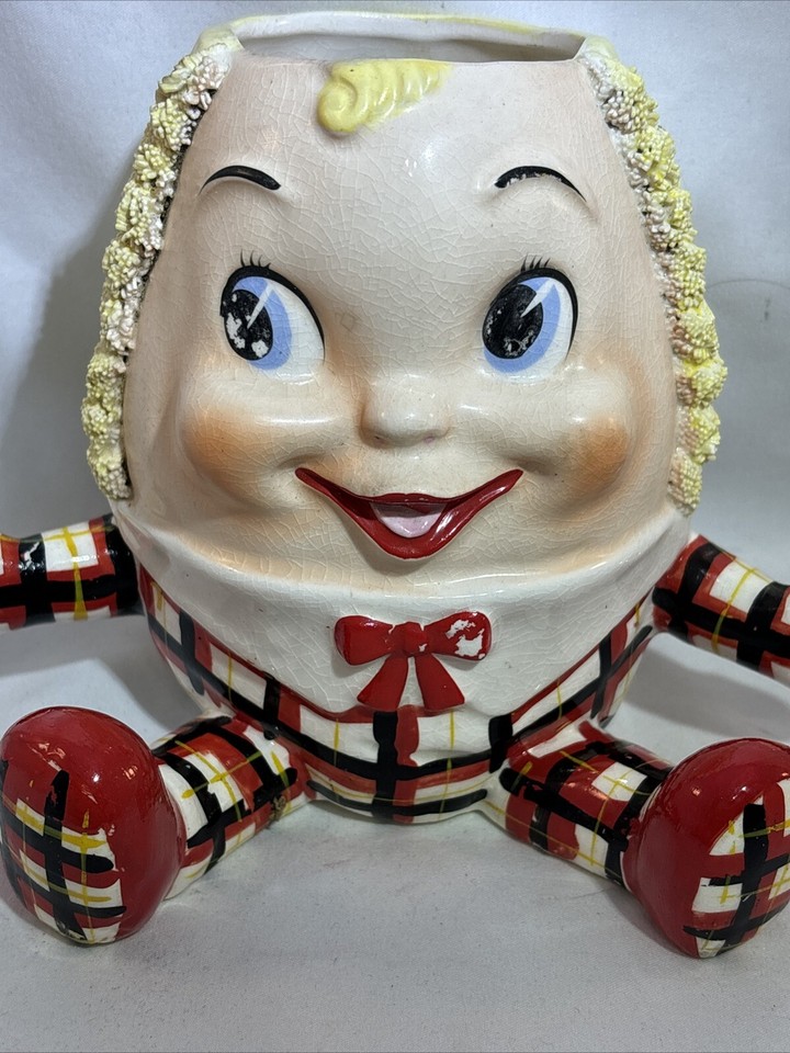 Vintage MCM Humpty Dumpty Ceramic Planter Figurine Head Vase 5.25" | eBay
