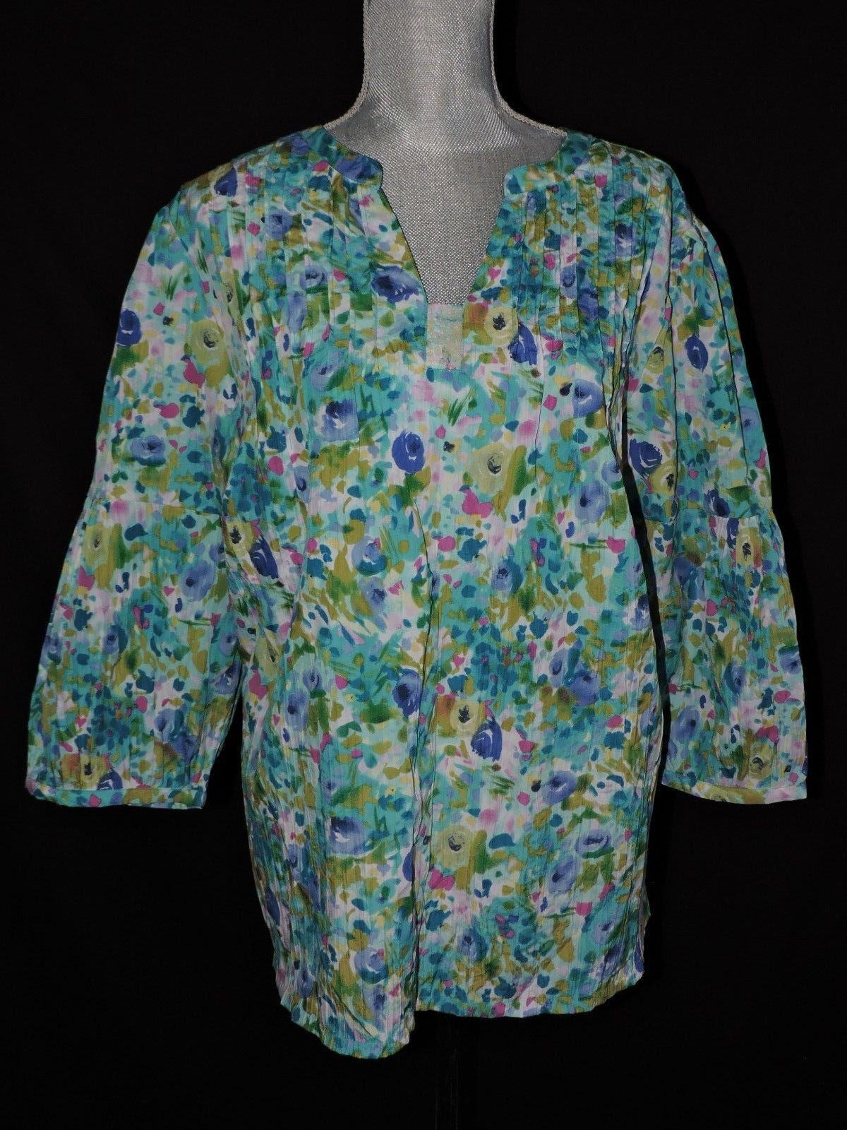 Soft By Avenue Peasant Blouse Shirt Spring Boho Floral Top Spring size 2X 22 24