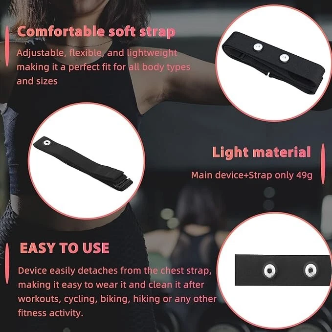 Correa de repuesto para monitor de ritmo cardíaco FITCENT compatible con Polar H10 H9 Foto 4 de 4