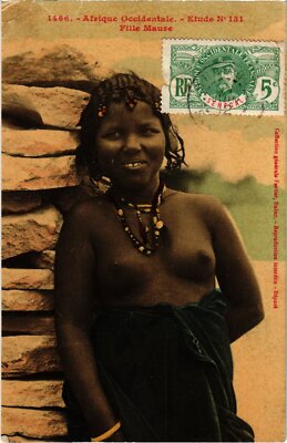 PC ETUDE NO. 131 FILLE MAURE ED. FORTIER WEST AFRICA ETHNIC NUDES (a37219)