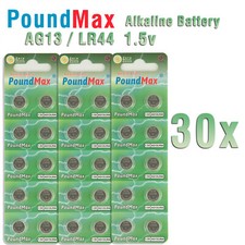 30 X Premium AG13 LR44 SR44 L1154 A76 1.5V ALKALINE BUTTON BATTERIES