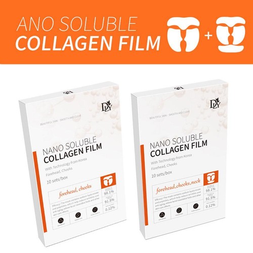 10x Nano Collagen Film Paper Soluble Facial Mask Forehead Skin Cheek Stickers - Picture 7 of 14