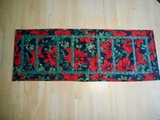 Christmas table runner - Beautiful red poinsettias