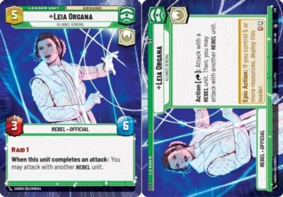 x3 Leia Organa - Alliance General - Hyperspace C Star Wars Spark of Rebellion M/