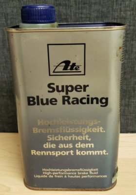 Vintage Super Blue Racing Brake Fluid, NEW OLD STOCK