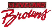 CLEVELAND BROWNS NFL FOOTBALL VINTAGE 4.25" STYLIZED SCRIPT TEXT TEAM PATCH