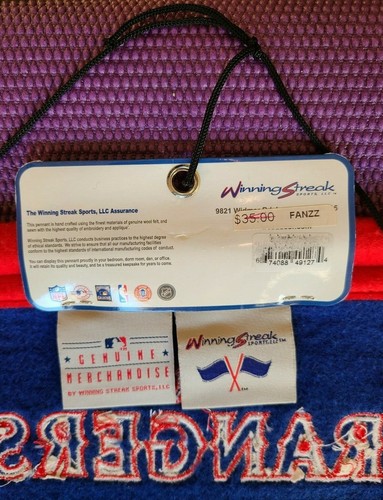 Texas Rangers Baseball Fan Man Cave 8"x32" Heritage Banners Embroidered Sign NEW - Picture 3 of 3