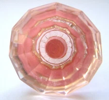 small pink cut glass drawer & cupboard cabinet pulls door knobs 35 mm