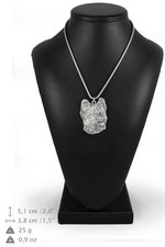 Briard type 2 - silver plated pendant on the silver chain, Art Dog IE