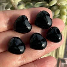 1Pcs Natural Black Obsidian Quartz Crystal Heart Rough Stone Energy Love Rock