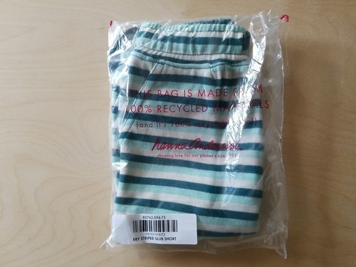 NWOT Hanna Andersson GREEN STRIPE SLUB KNIT BABY SHORTS 75 12-18 MONTHS $28 - Picture 4 of 5