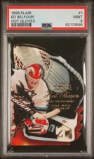 ED BELFOUR 1996-97 FLEER FLAIR HOT GLOVES SP PSA 9 MINT POP 3 BLACKHAWKS