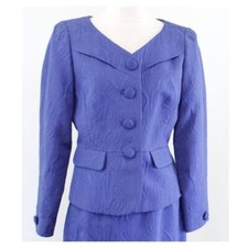Tahari Ladies Deep Royal Blue Embossed Floral Print Suit Jacket, Size 6!