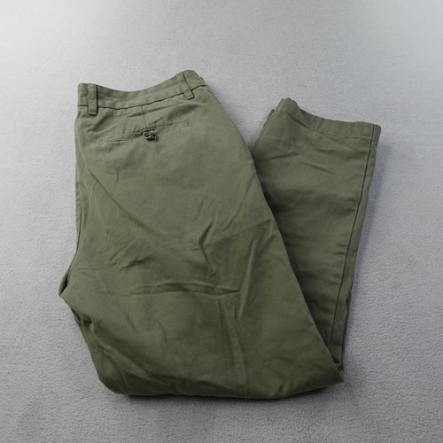 Peter Manning Garment Dyed Chino Pants Mens 34 Green Slim Fit Office Travel