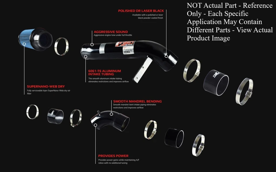 Injen RD Cold Air Intake System Kit Silver for 02-06 Nissan Altima L4-2.5L Foto 2 de 4