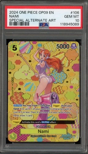 One Piece CCG Nami Special Alternate Art OP08-106 PSA 10 Gem Mint