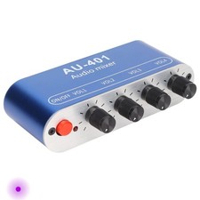 4 Channel Audio Mixer, Mini Stereo Line Mixer with 3.5mm Jack, 4 Input 1 Output