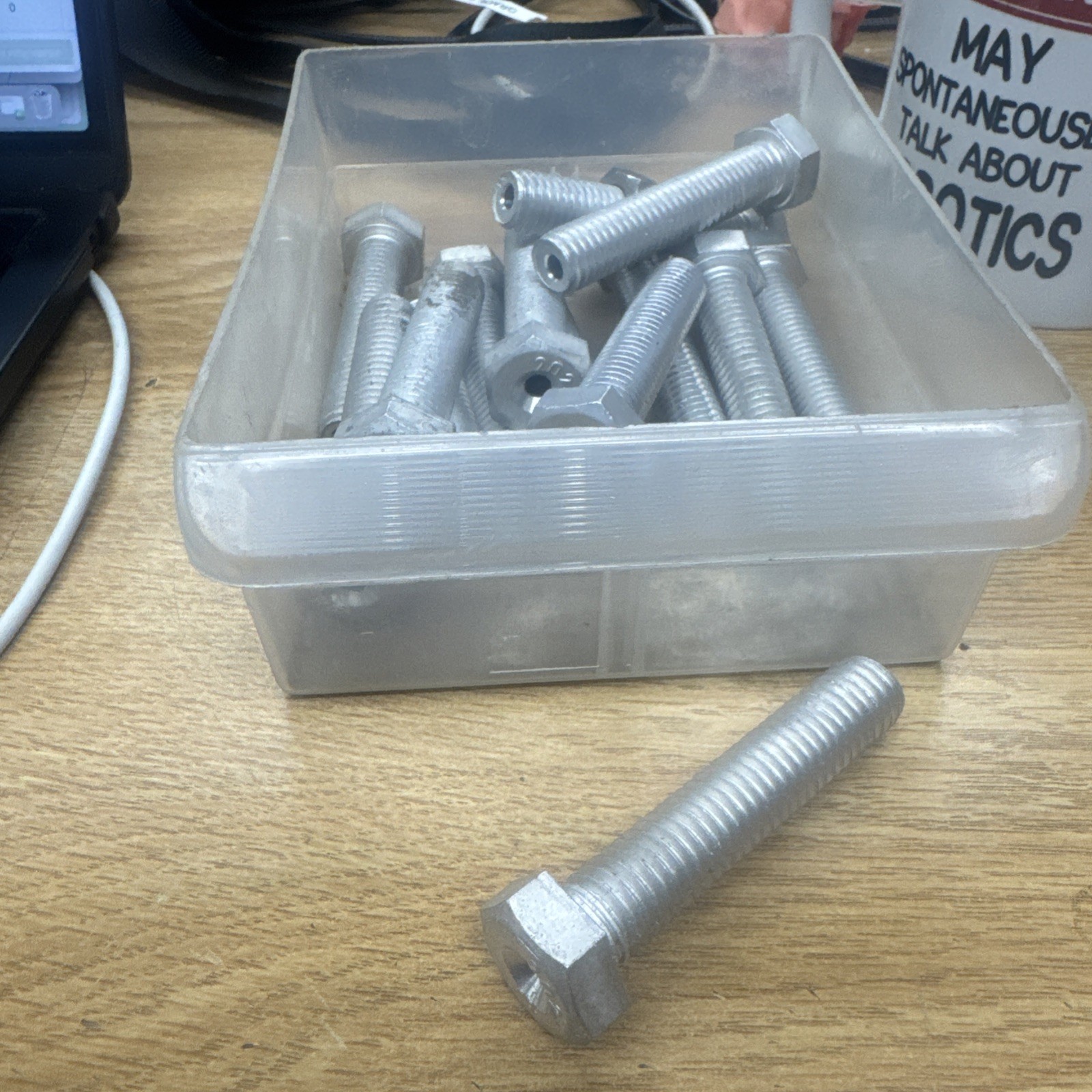 Lot of 13 1/2”-13 x 2-1/2” 2024-T4 Aluminum Hex Bolts Hollow Center .18”