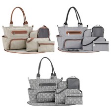 8Pcs Baby Nappy Diaper Bags Set For Mom Dad Mummy Handbags Multifunctional Diape