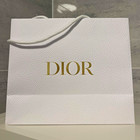 Dior White Paper Shopping Bag Gold Logo Used Empty 27 x 23 x 10cm